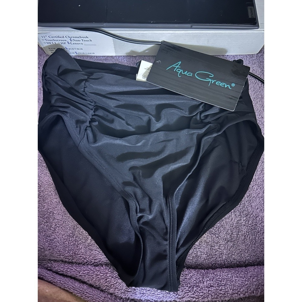 Aqua Green Women's Bikini Bottom Black Size Small Swim Bottom NWT